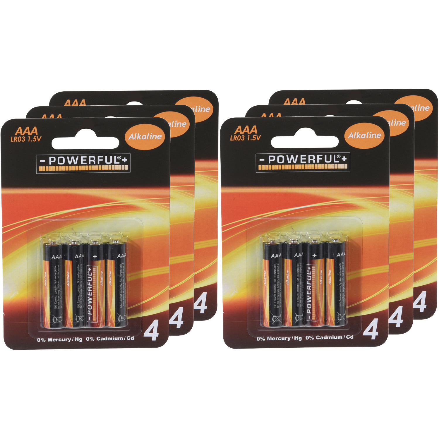 Powerful Batterijen - AAA type - 24x stuks - Alkaline -