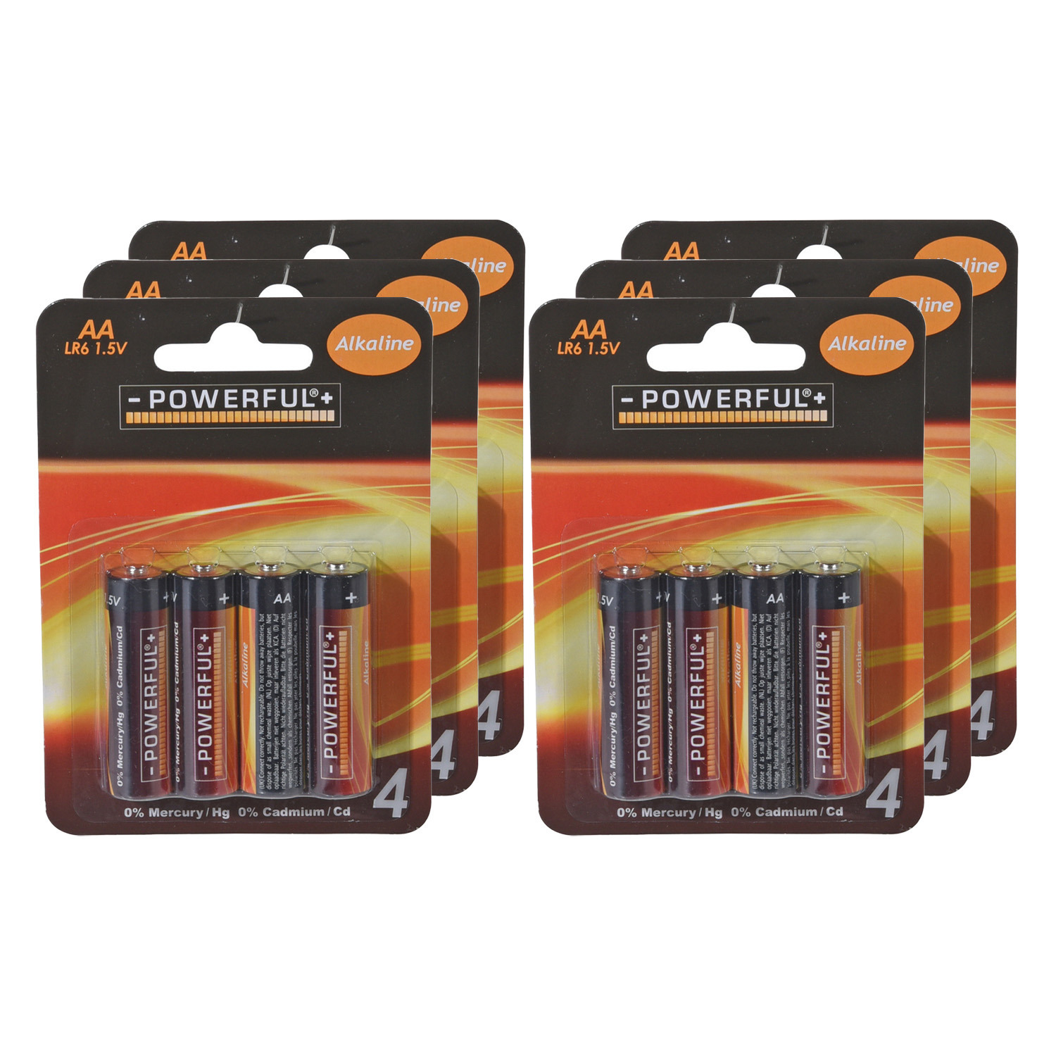 Powerful Batterijen Penlite - AA type - 24x stuks - Alkaline -