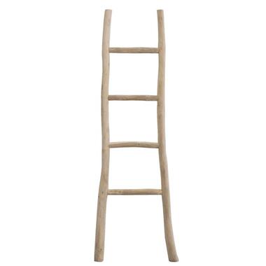 Decoratieve ladder Roel - teakkleur - 160x55x5 cm - Leen Bakker