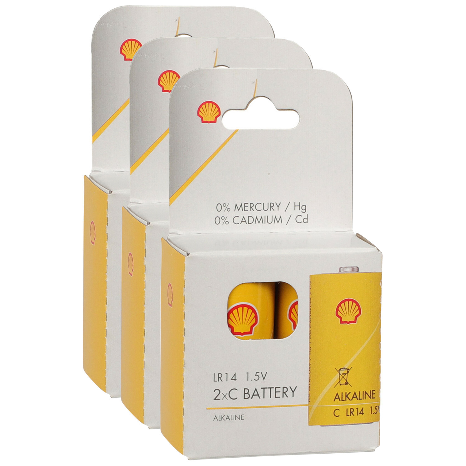 Batterijen Shell - type LR14 - 6x stuks - Alkaline - Longlife -