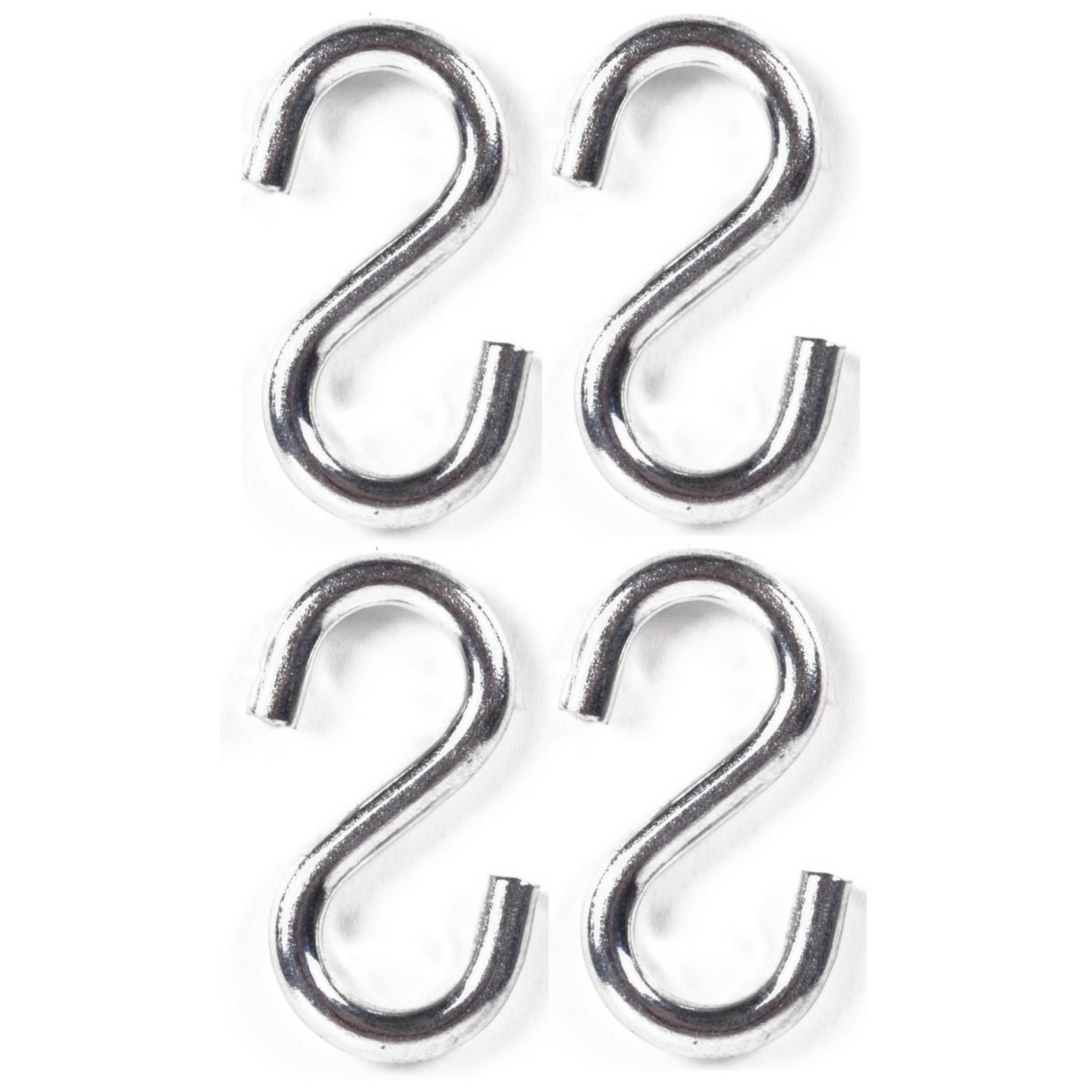 S-haak / ophanghaak - 4x - van metaal - 4.7 mm -