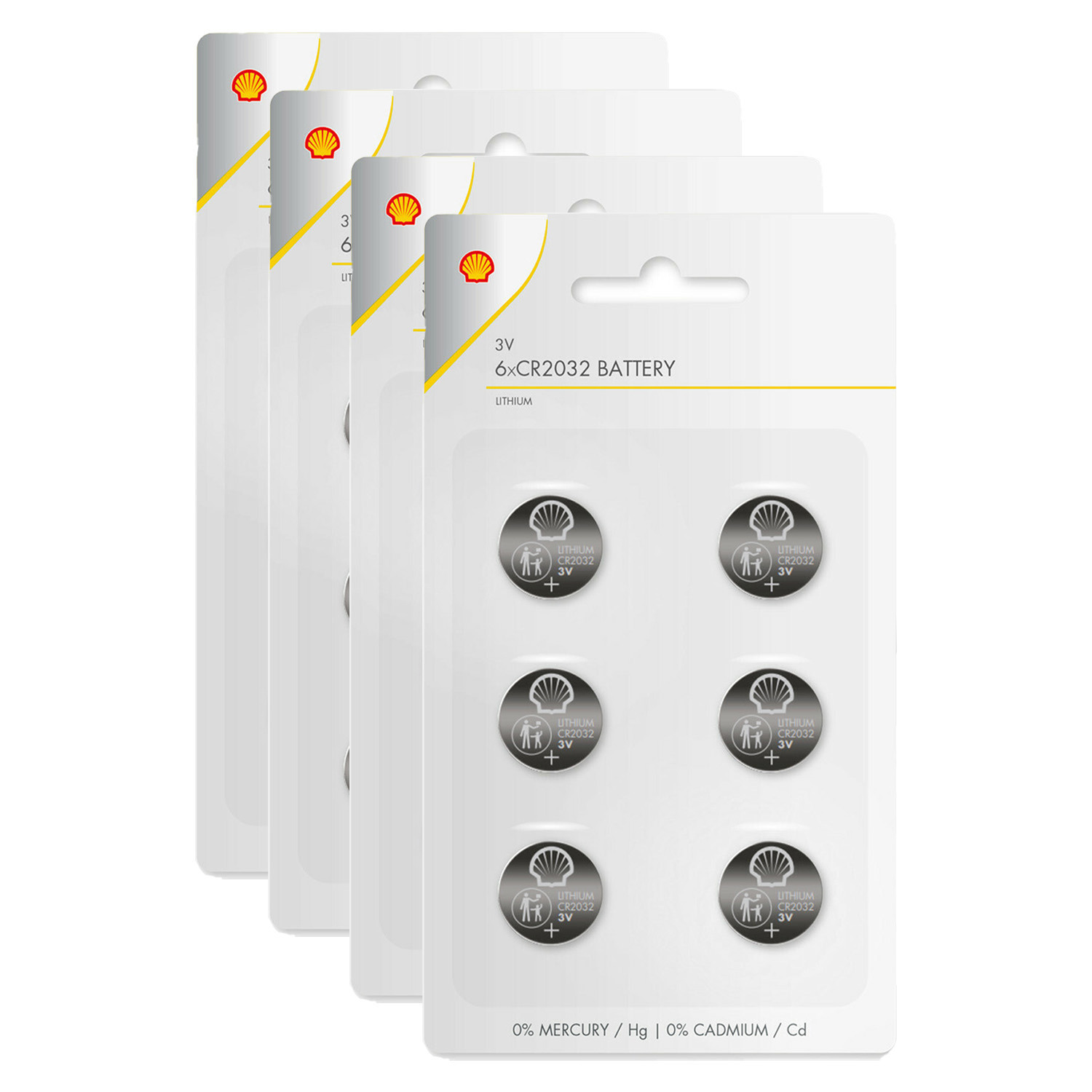 Batterijen Shell knoopcel - CR2032 - 24x stuks - Lithium -