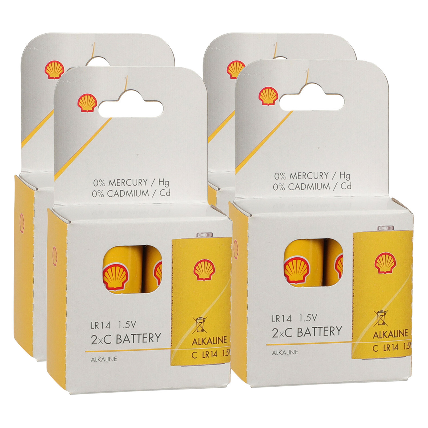 Batterijen Shell - type LR14 - 8x stuks - Alkaline - Longlife -