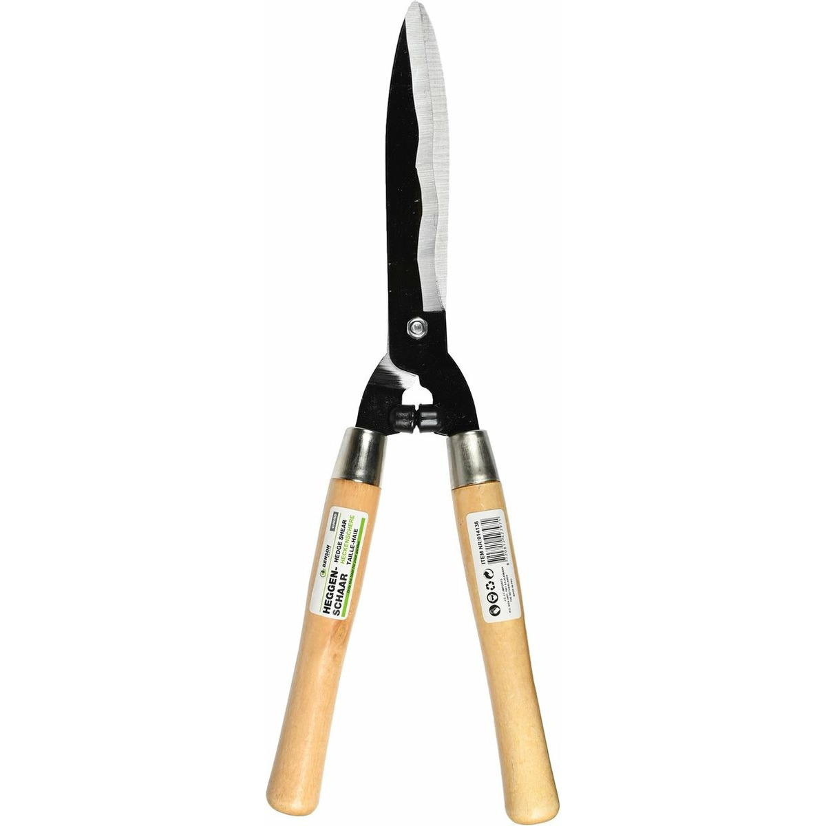 Heggenschaar/snoeischaar gegolfd- met handvat - hout - 50 cm -