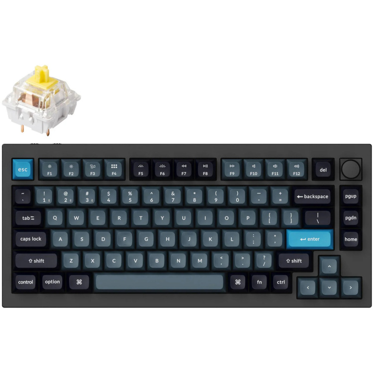 Keychron Q1 Pro-M4 toetsenbord RGB leds, 75%, KSA double-shot PBT, hot swap, Bluetooth 5.1, Knob