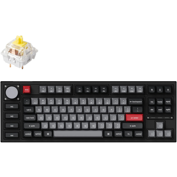Keychron Q3 Pro-M4 toetsenbord RGB leds, 80% (TKL), KSA double-shot PBT, hot swap, Bluetooth 5.1, Knob