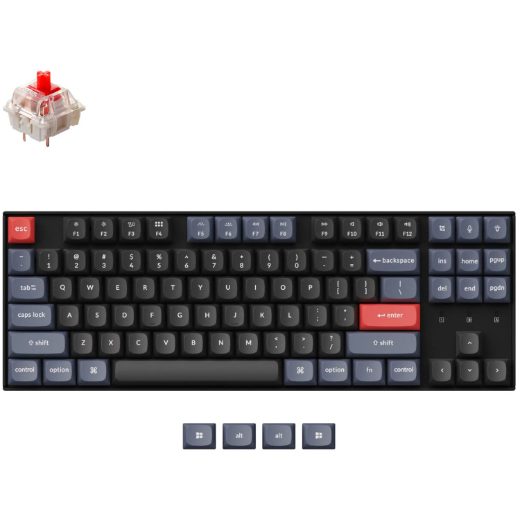 Keychron K8 Pro-H1 toetsenbord RGB leds, TKL, Double-shot PBT, hot swap, Bluetooth 5.1