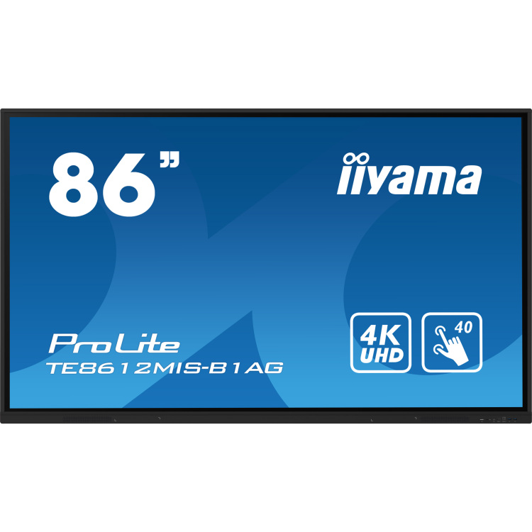 iiyama Prolite TE8612MIS-B1AG 4K UHD, Touch, WiFi, VGA, HDMI, USB-C, LAN, Audio