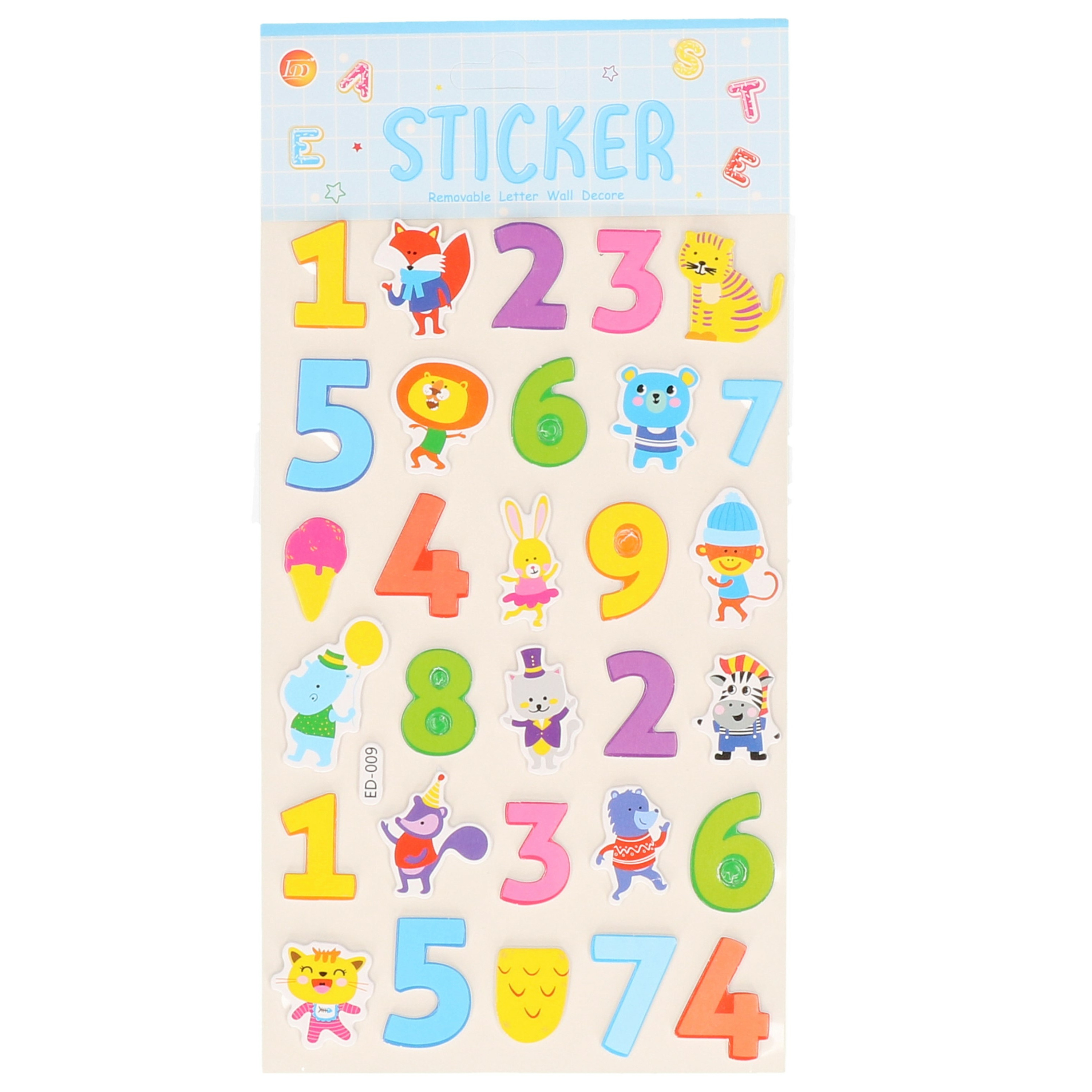 Stickervelletjes - 25x sticker cijfers 0-9 - gekleurd - nummers -