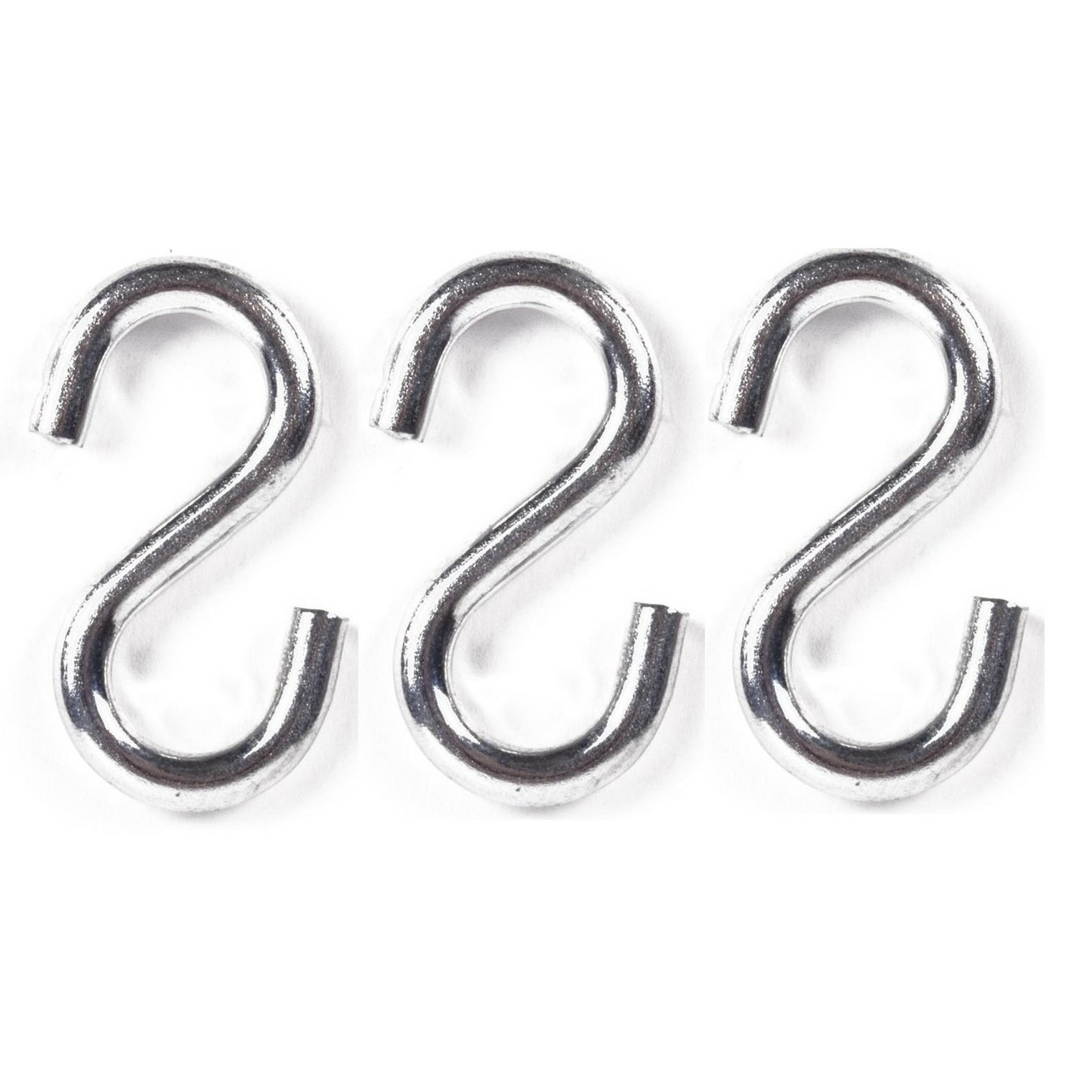 S-haak / ophanghaak - 3x - van metaal - 7.9 mm -