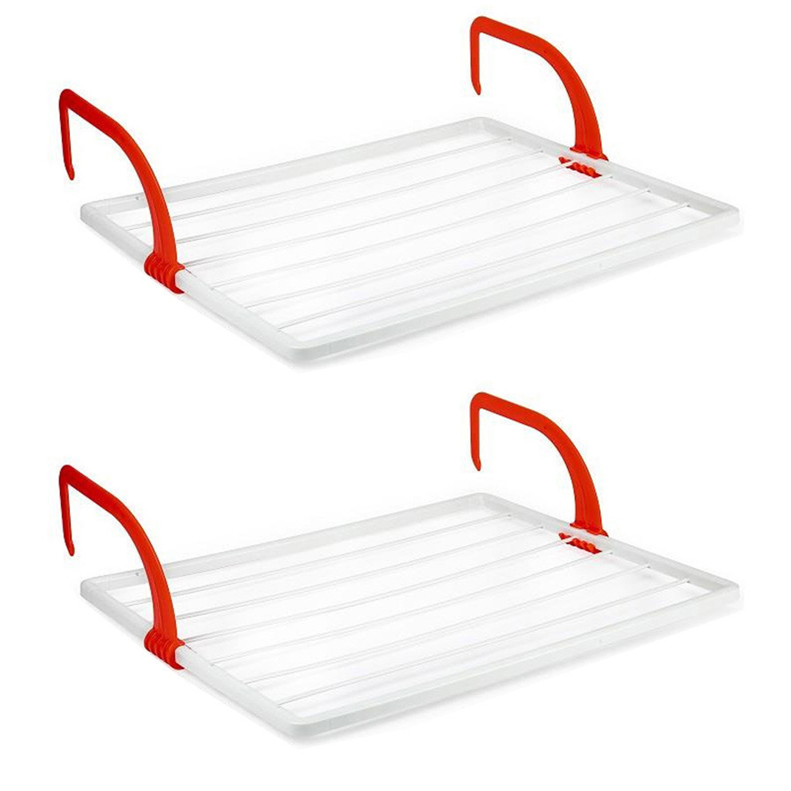 Inklapbaar klein wasrekje/droogrek - 2x - 4 meter waslijn - Ophangbaar - 50 x 62 cm -