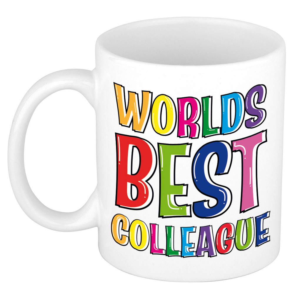 Cadeau mok / beker voor collega - worlds best colleague - keramiek -
