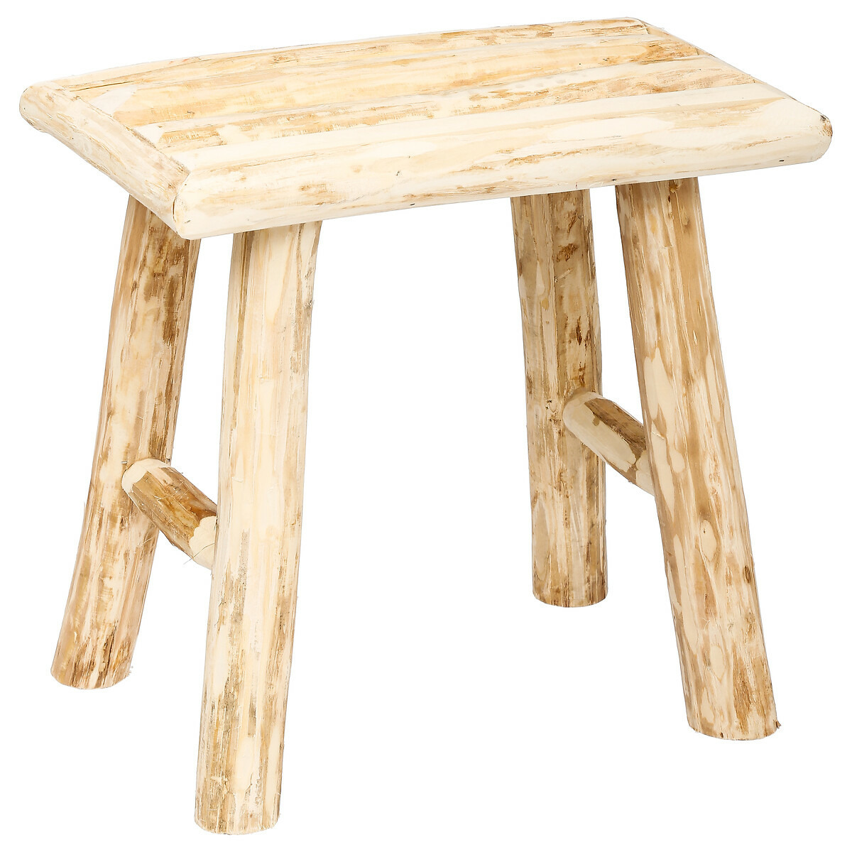 Zit krukje/bijzet stoel - hout - houtskleur - L23 x B34 x H31 cm -