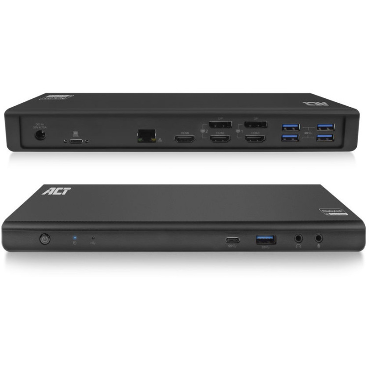 ACT Connectivity USB-C Triple 4K Docking Station dockingstation DisplayPort, HDMI, RJ45, USB