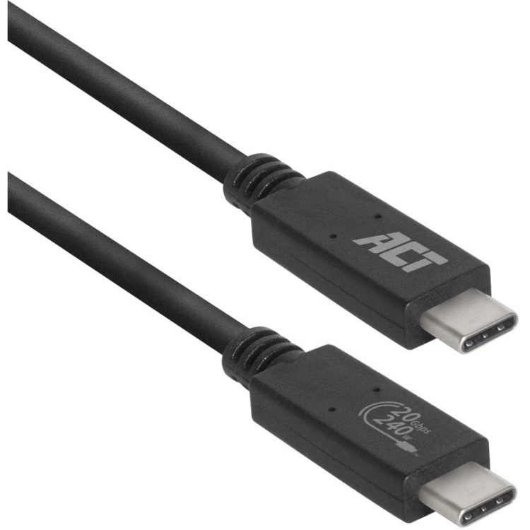 ACT Connectivity USB4 20Gbps aansluitkabel C male - C male 1 meter USB-IF gecertificeerd kabel