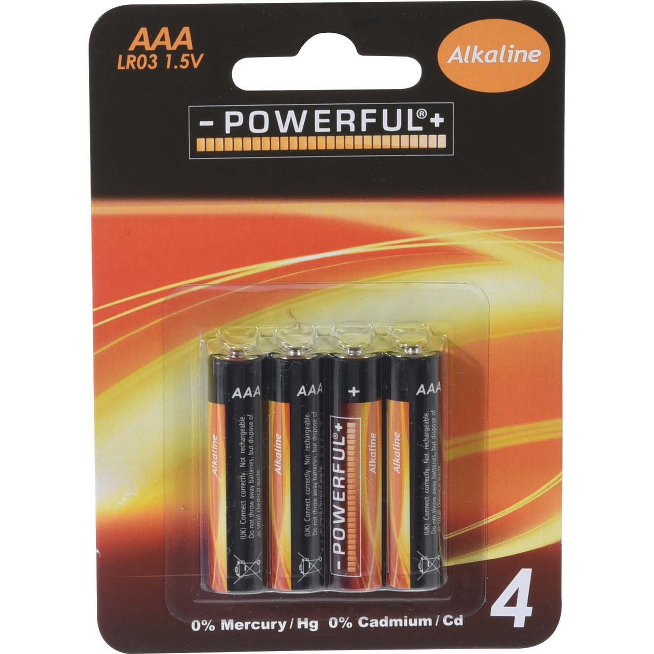 Powerful Batterijen - AAA type - 4x stuks - Alkaline -