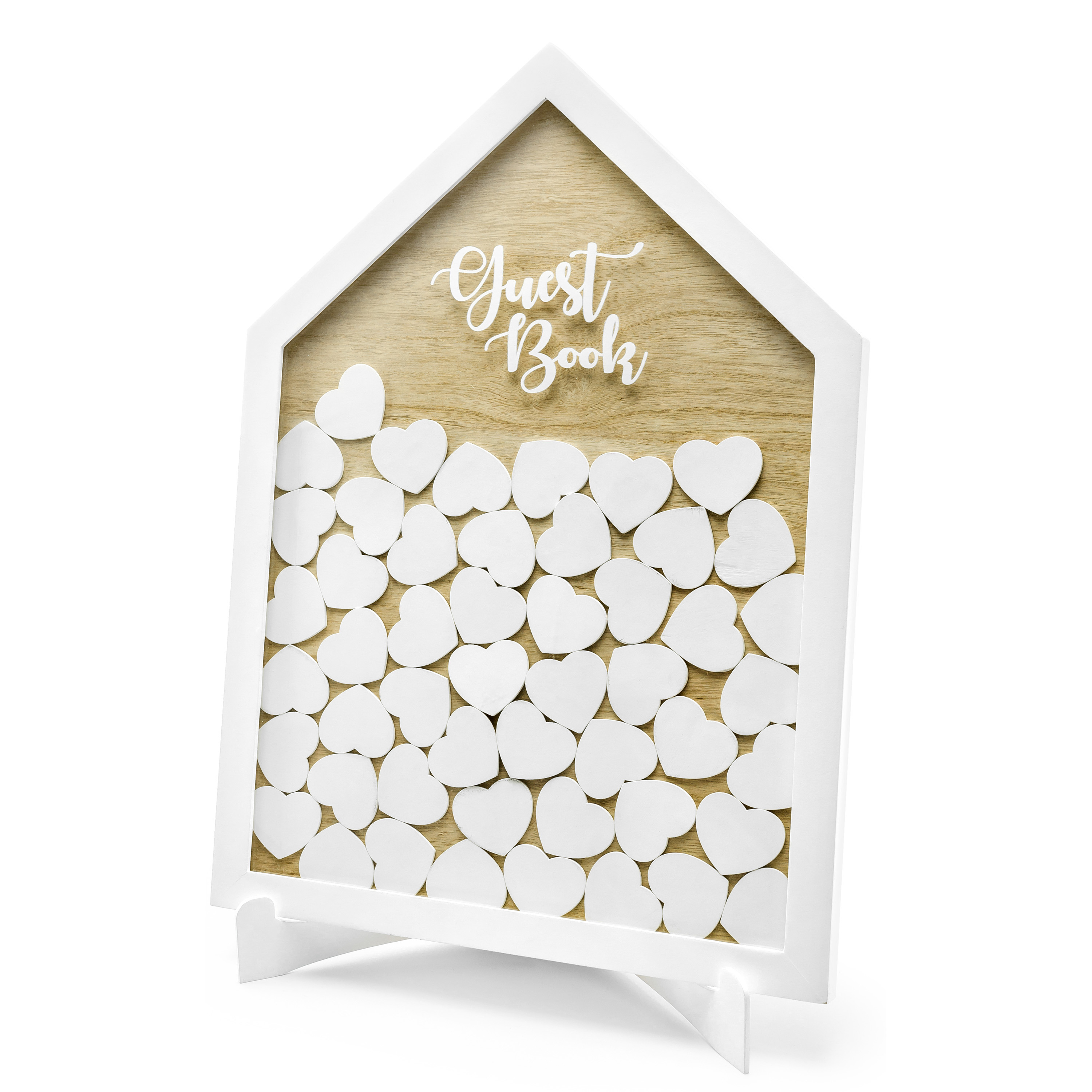 Gastenboek/receptieboek Huisje - Bruiloft - met mini wenskaartjes - 43 x 31 cm -