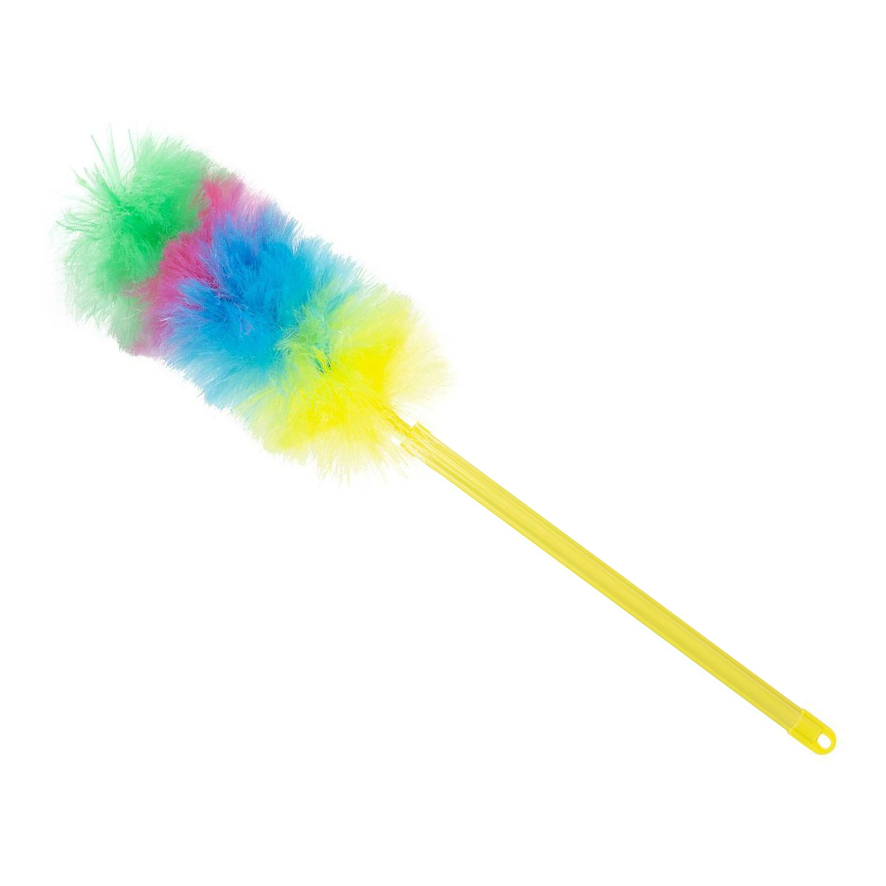 Plumeau/duster - uitschuifbaar - statisch - geel - 75-115 cm -