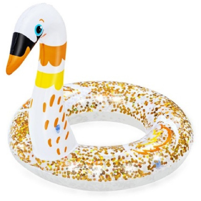 Opblaasbare zwemband/zwemring - zwaan - wit - D61 cm - speelgoed -