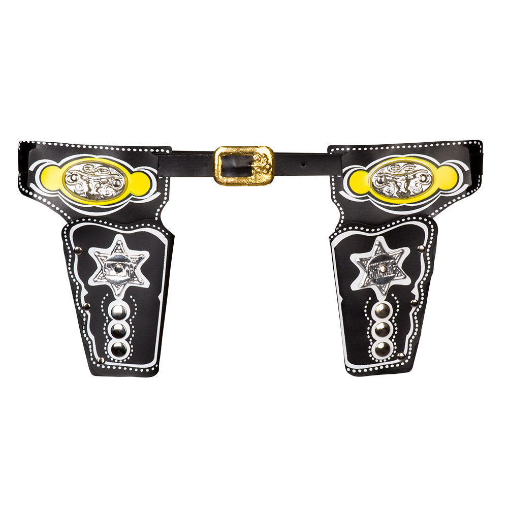 Verkleed cowboy holster voor 2x revolvers/pistolen voor volwassenen -