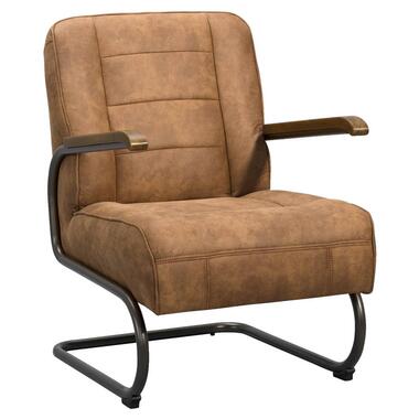 Fauteuil Ivar - stof - cognac - Leen Bakker