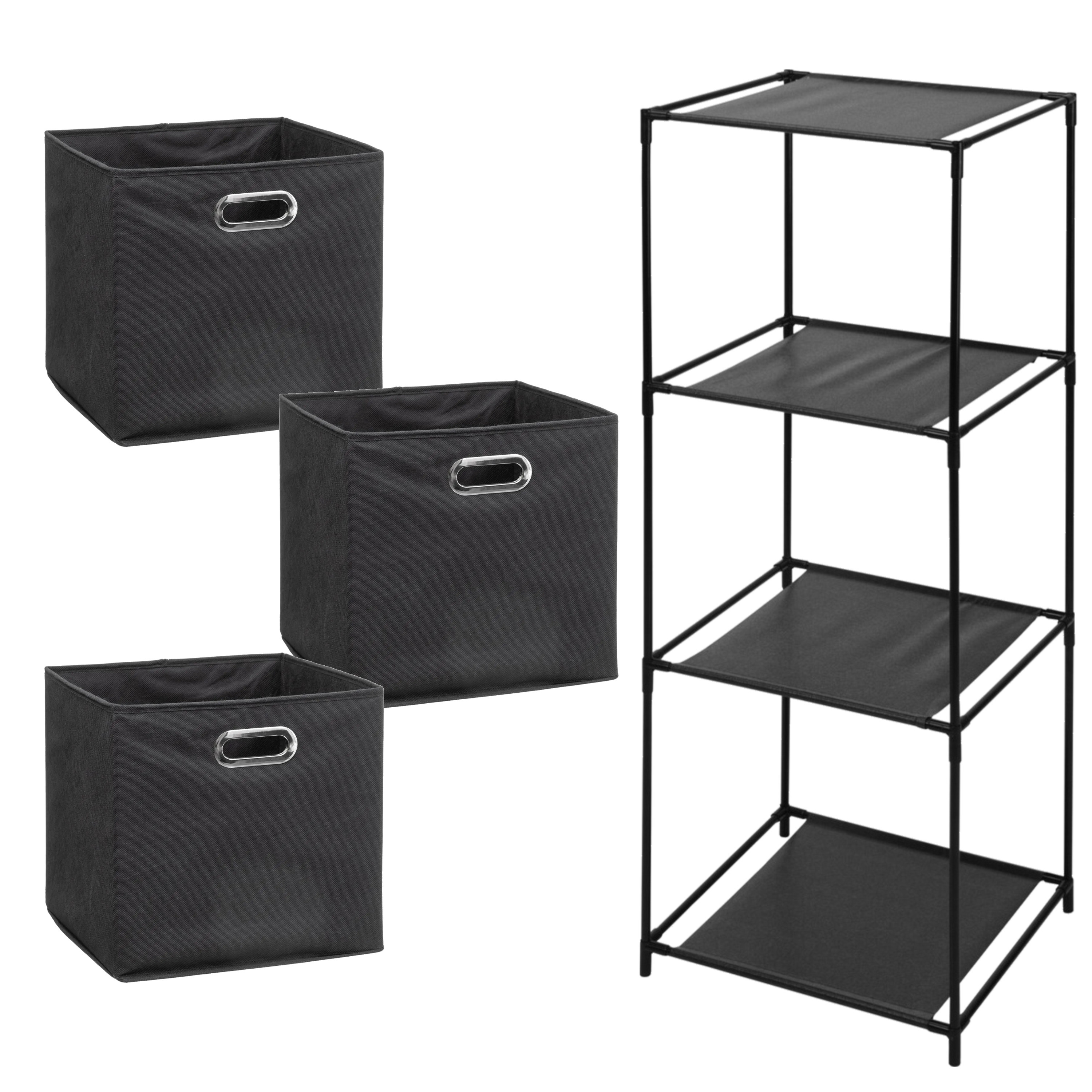 Opbergrek 3-laags Smartrack - 3x mandjes polyester - donker grijs - 34 x 104 cm -