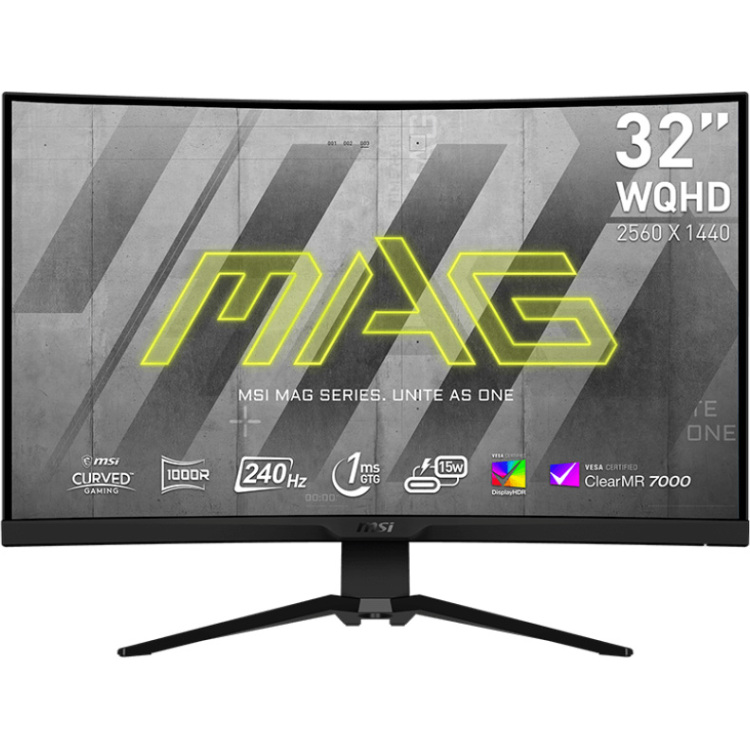 MSI MAG 325CQRXF gaming monitor 2x HDMI, 1x DisplayPort, 2x USB-A 2.0, 1x USB-B 2.0, 1x USB-C 3.2 (5 Gbit/s), 240 Hz