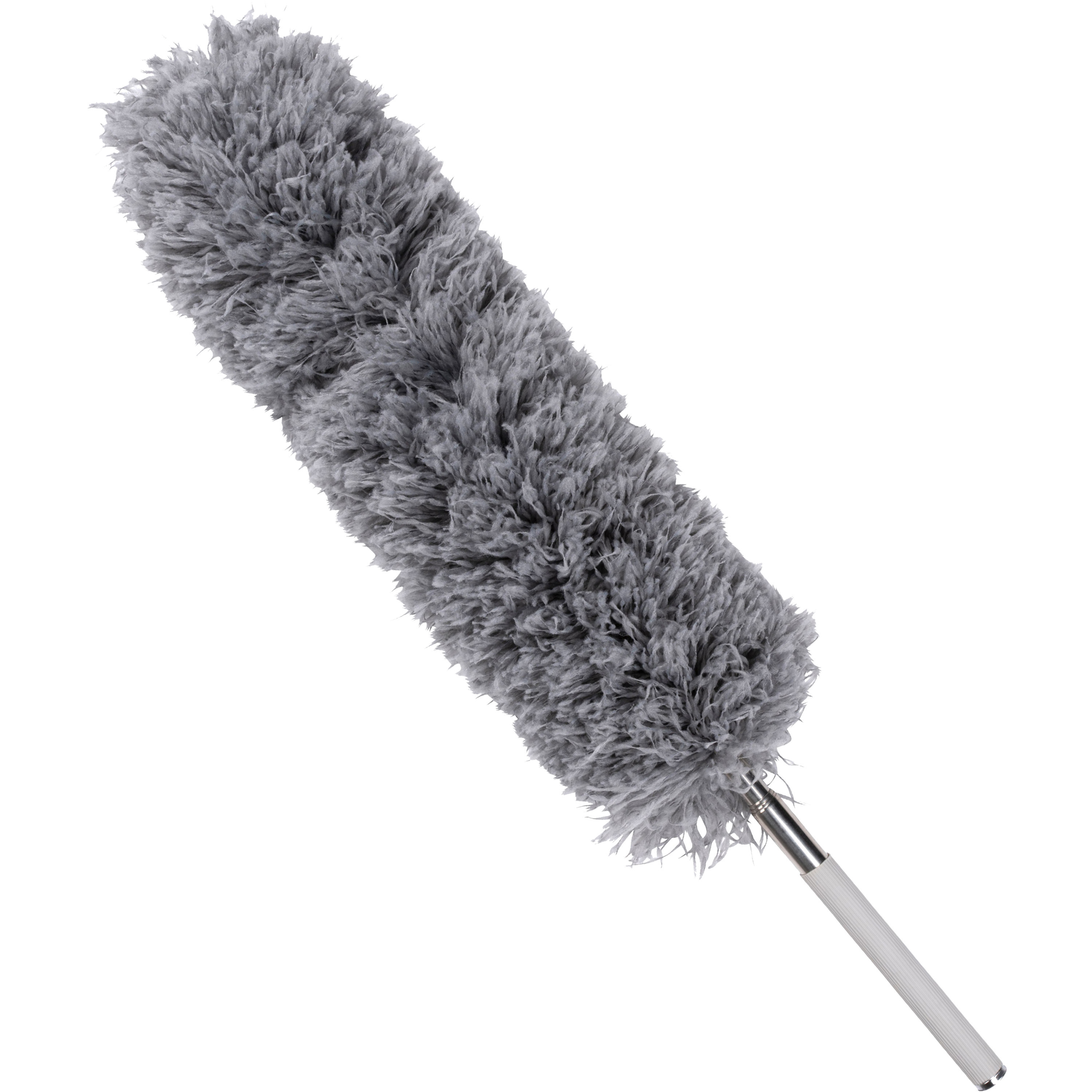 Plumeau/duster XL - uitschuifbaar - synthetisch - grijs - 55-142 cm -