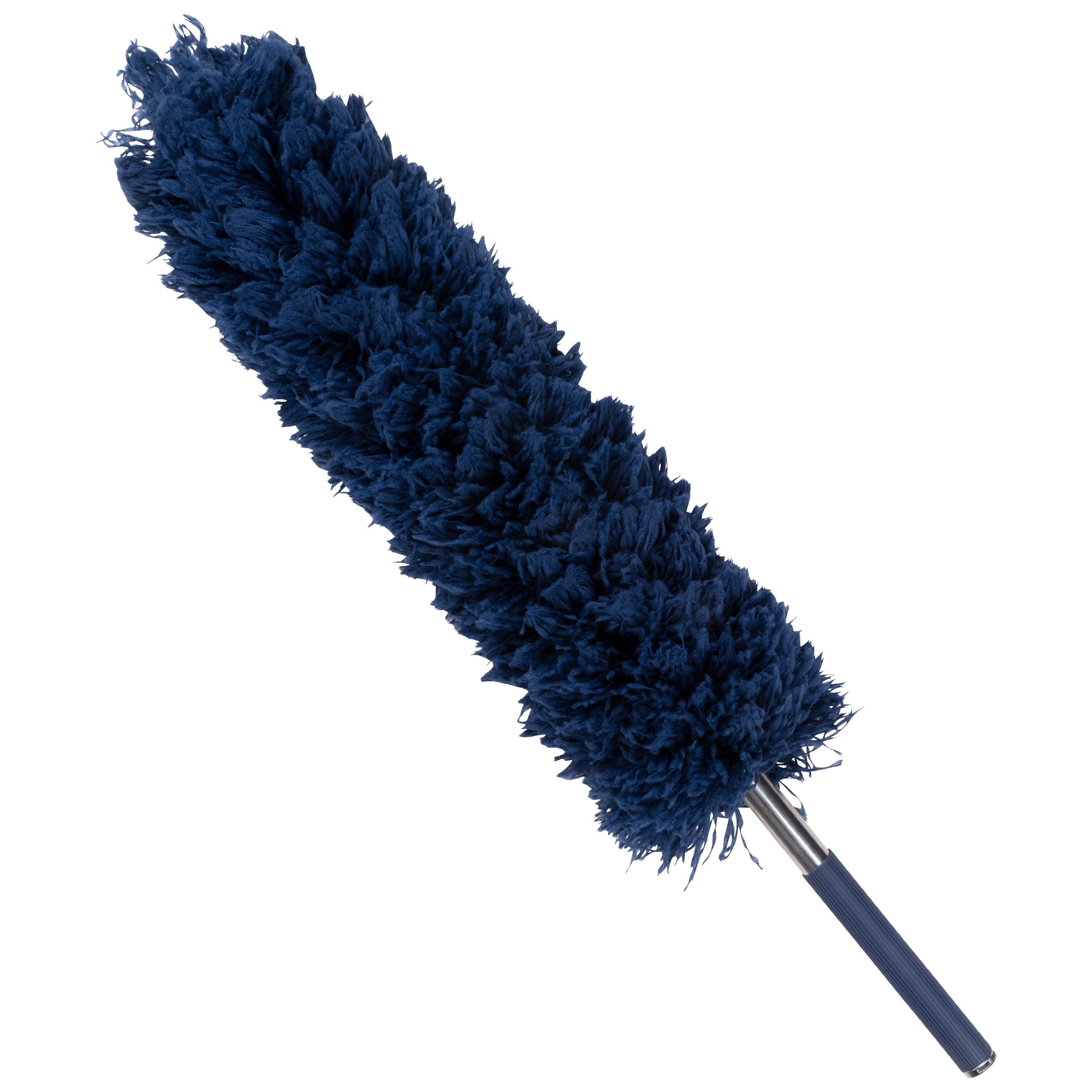 Plumeau/duster XL - uitschuifbaar - synthetisch - blauw/grijs - 55-142 cm -