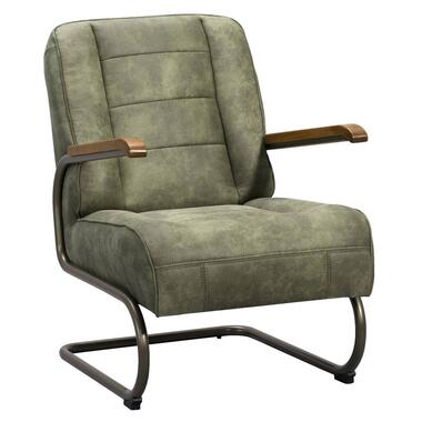 Fauteuil Ivar - stof - olijfgroen - Leen Bakker
