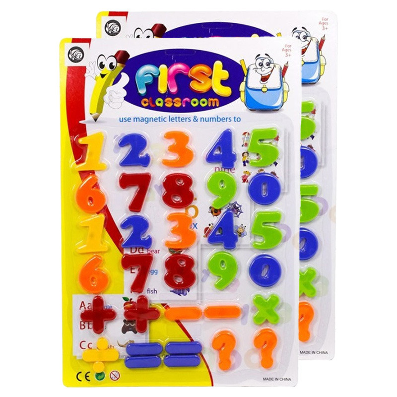 Magnetische cijfers/rekenen set - 2x - regenboog kleuren - 4 cm -