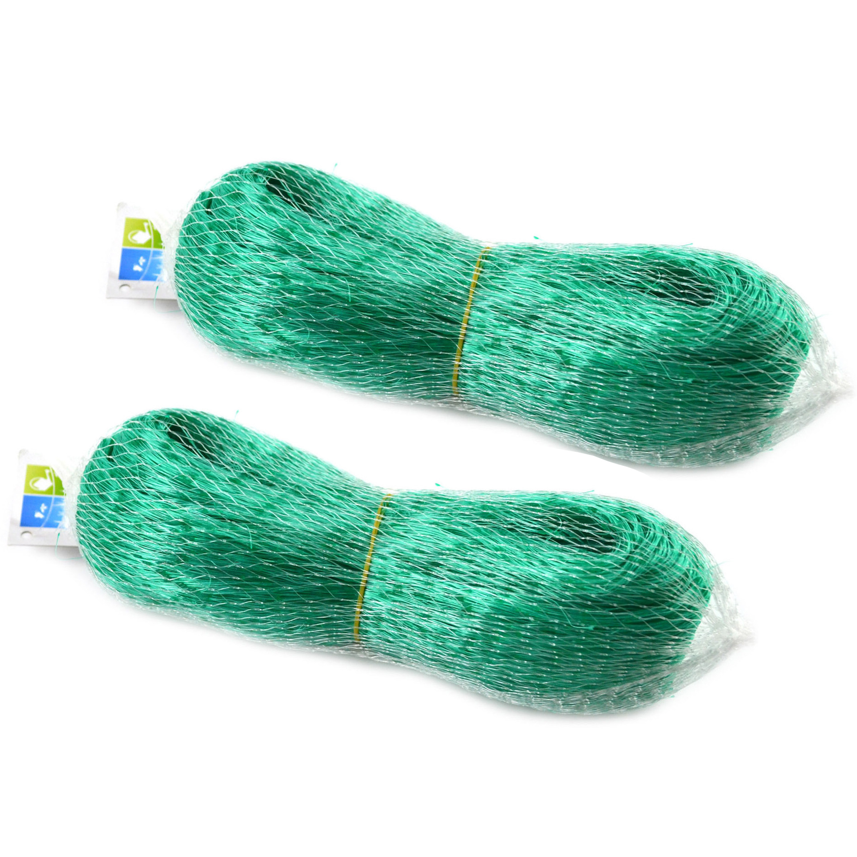 Vogelnet/vijvernet - 2x - groen - polyethylene - 4 x 5 meter - moestuin beschermnet -