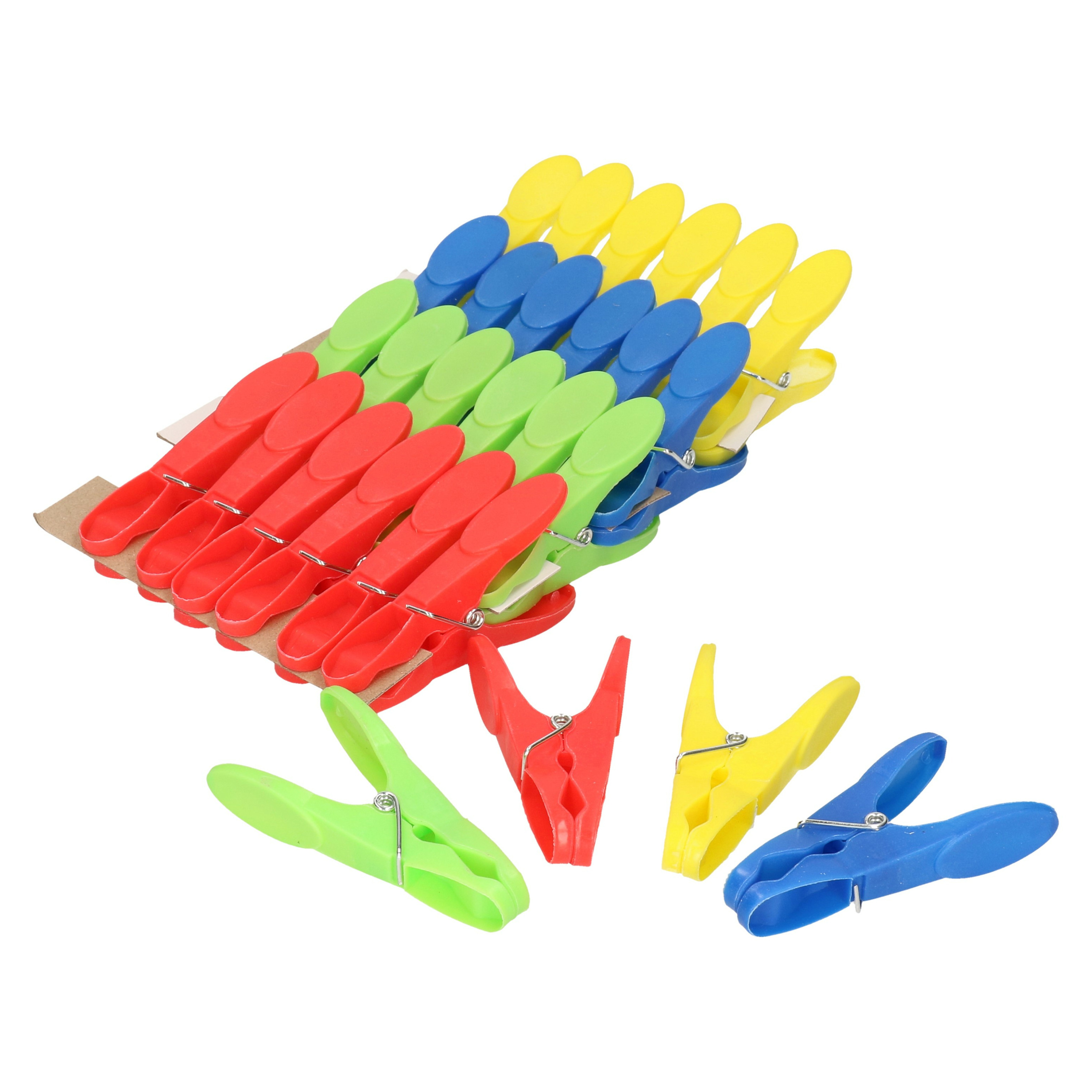 Soft grip wasknijpers - 56x - kunststof - 4 kleuren per set - 8 cm -