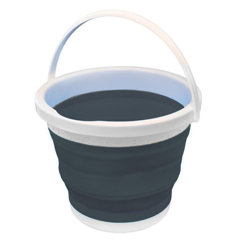 Emmer opvouwbaar - 5L - grijs/wit - kunststof en rubber -
