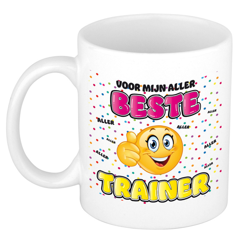 Cadeau mok voor trainer - grappig - keramiek - 300 ml - beste trainer -