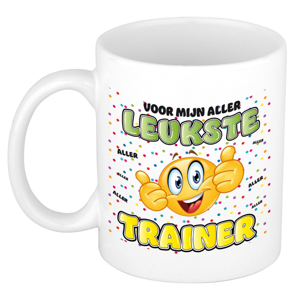 Cadeau mok voor trainer - grappig - keramiek - 300 ml - leukste trainer -