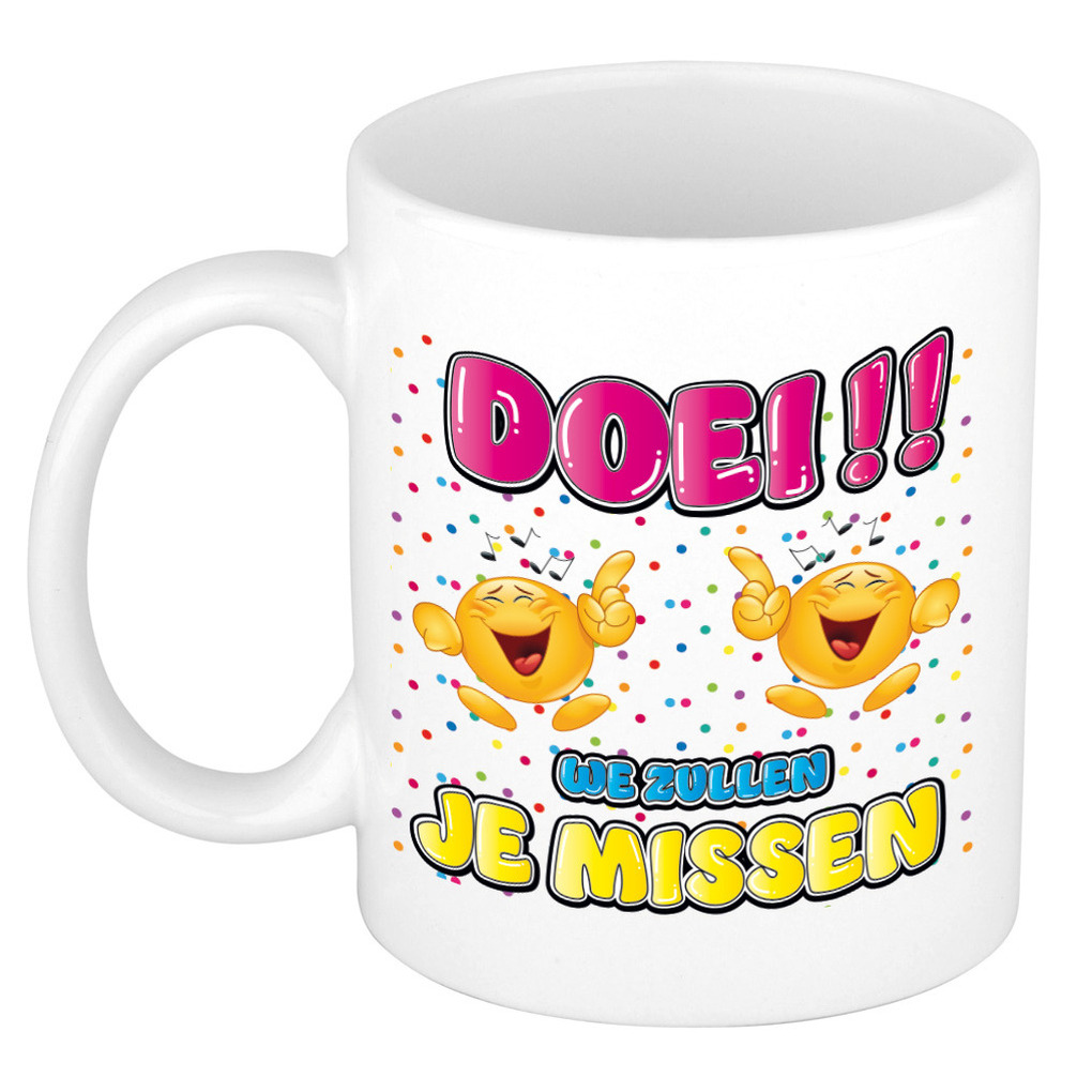 Cadeau mok voor collega - afscheid - keramiek - 300 ml - we zullen je missen -