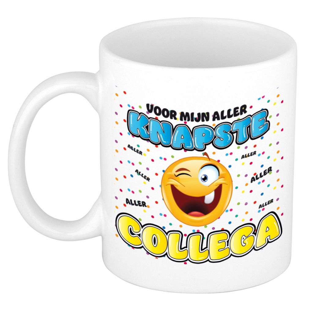 Cadeau mok voor collega - grappig - keramiek - 300 ml - knapste collega -