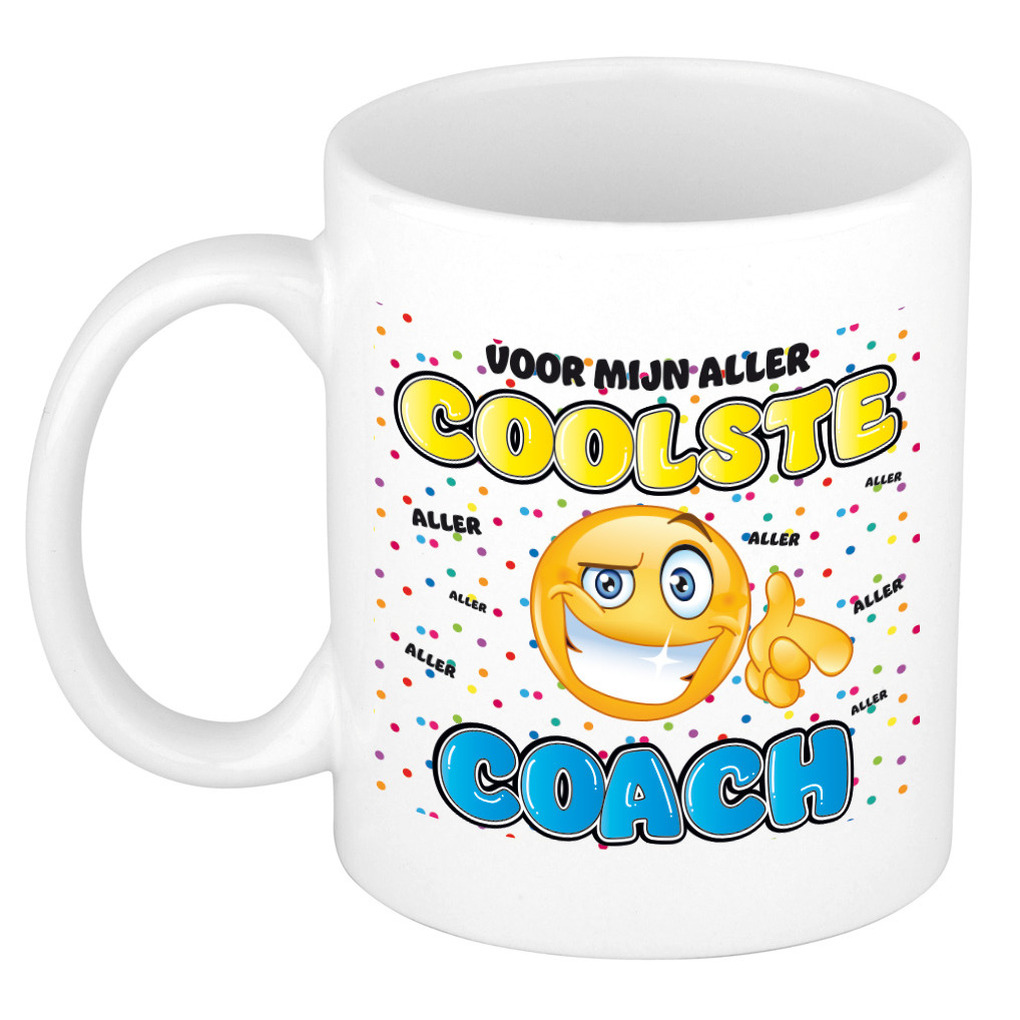 Cadeau mok voor coach - grappig - keramiek - 300 ml - coolste coach -