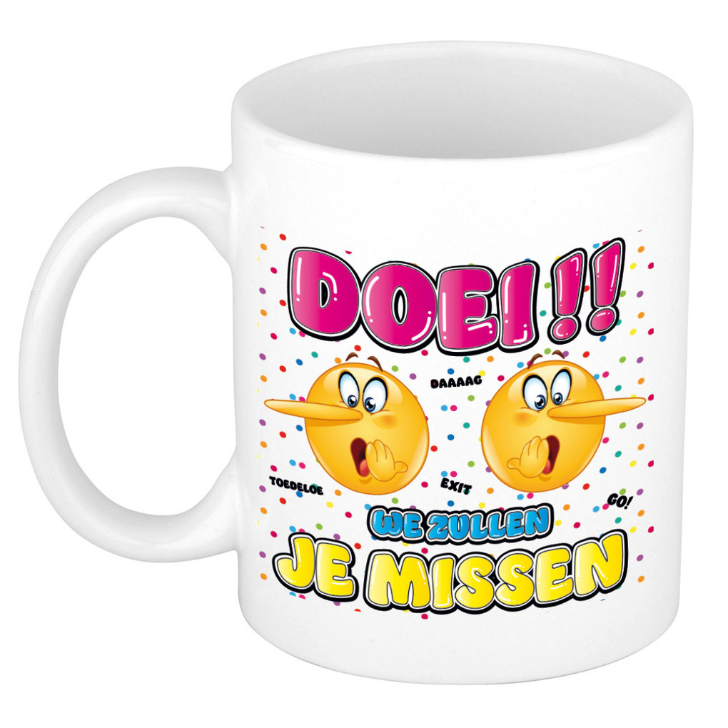Cadeau mok voor collega - afscheid - keramiek - 300 ml - we zullen je missen -