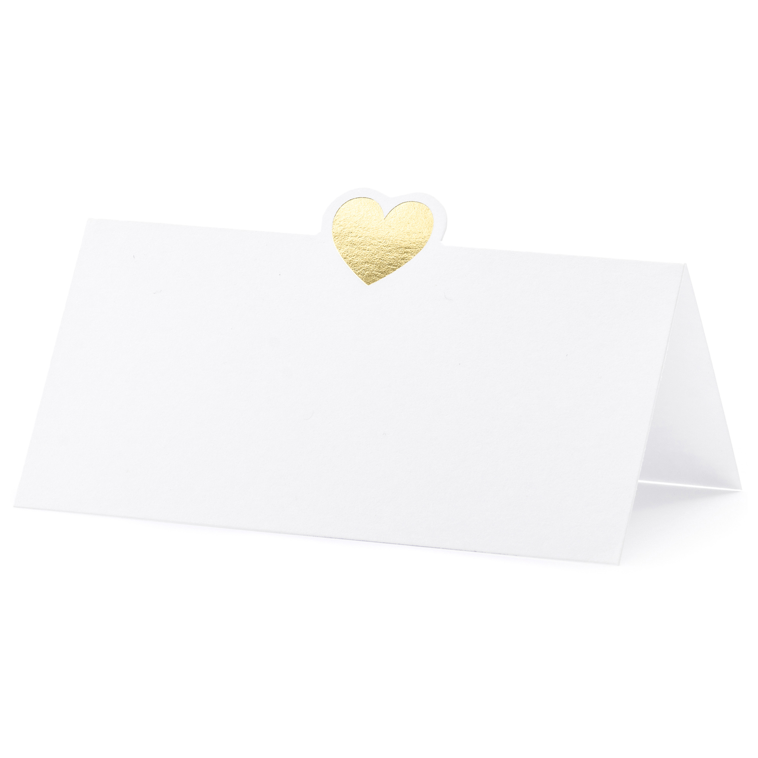 Naamkaartjes/plaatskaartjes Elegant - Bruiloft - wit/goud - 10x stuks - 10 x 5 cm -