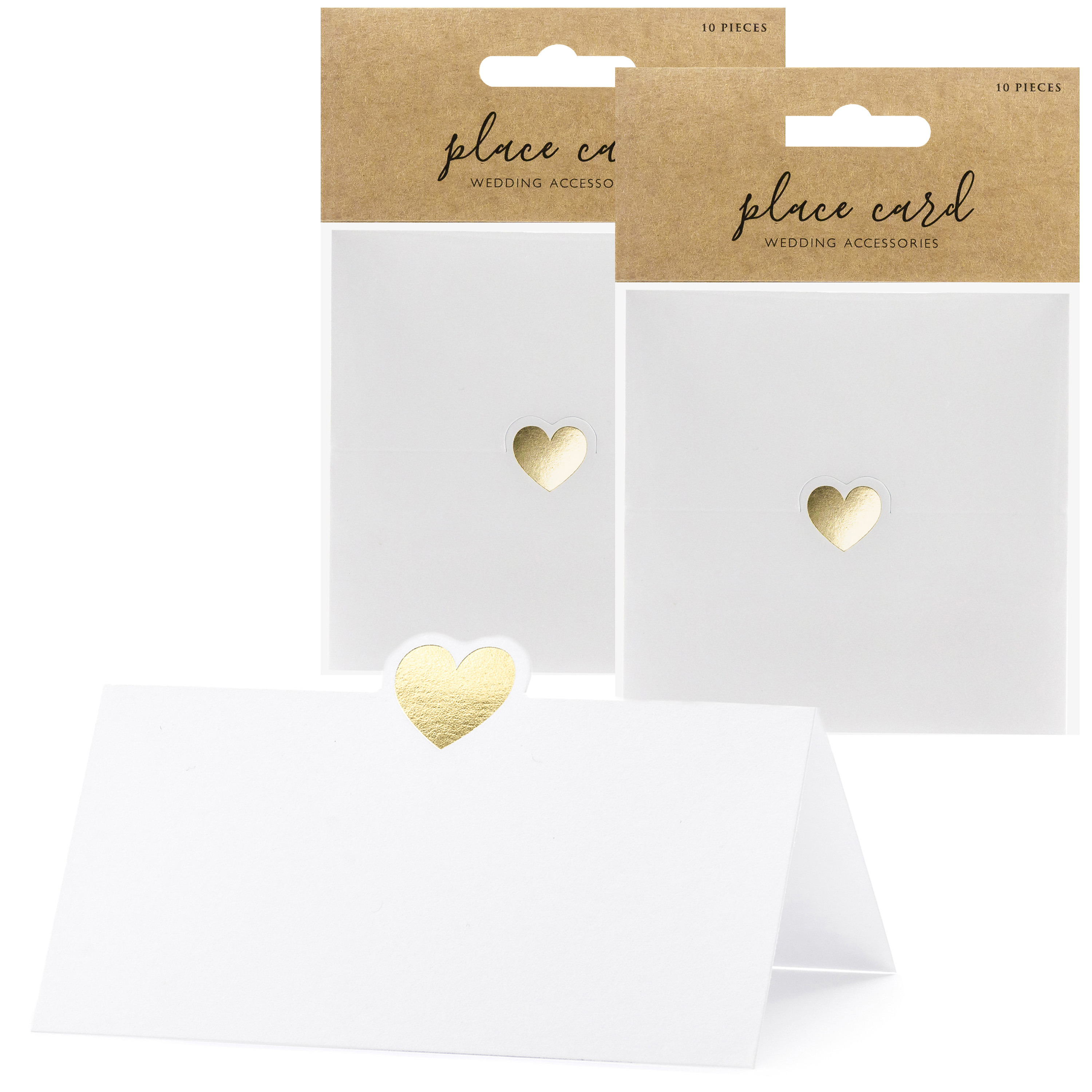Naamkaartjes/plaatskaartjes Elegant - Bruiloft - wit/goud - 20x stuks - 10 x 5 cm -