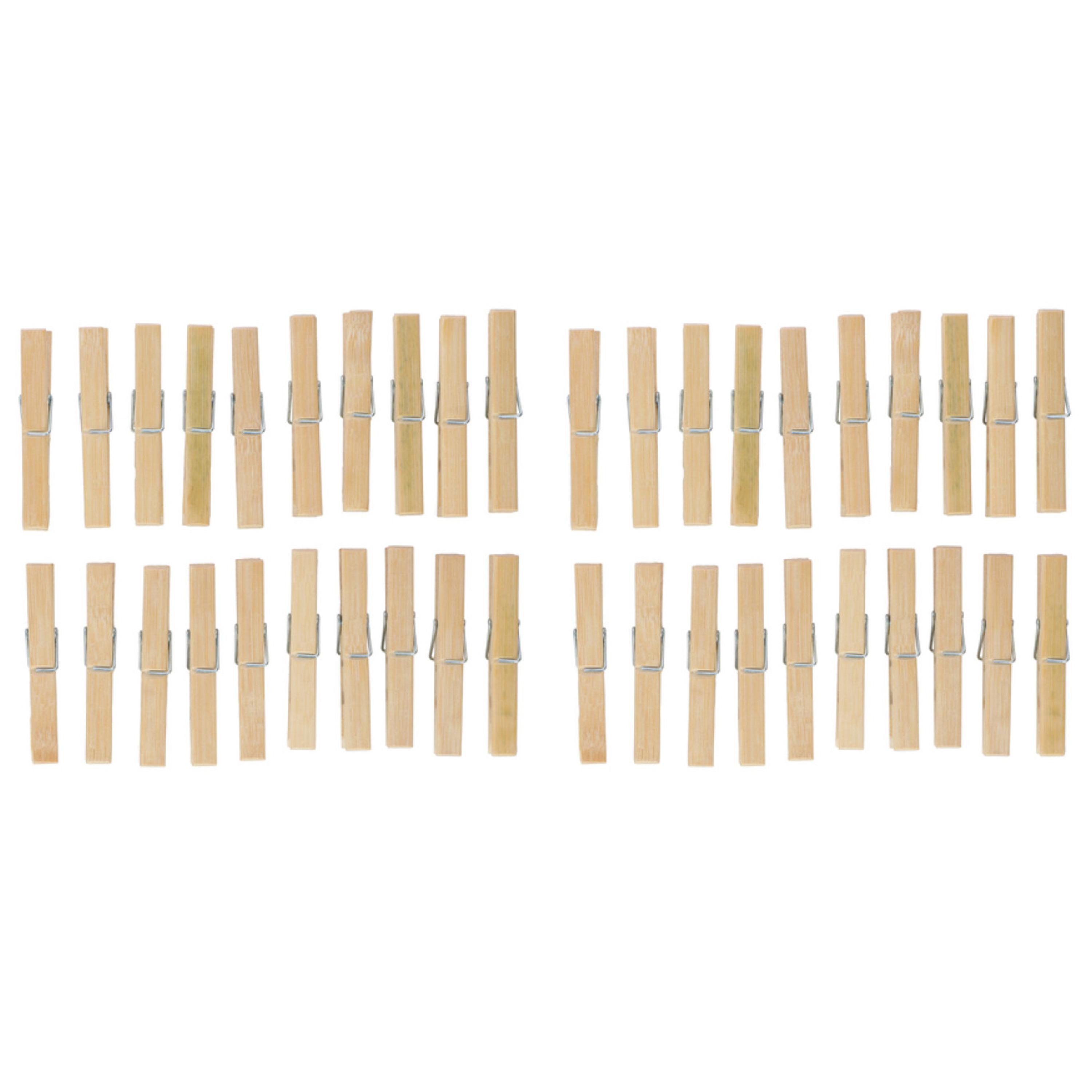 Bamboe wasknijpers - 60x - hout - 9 cm -
