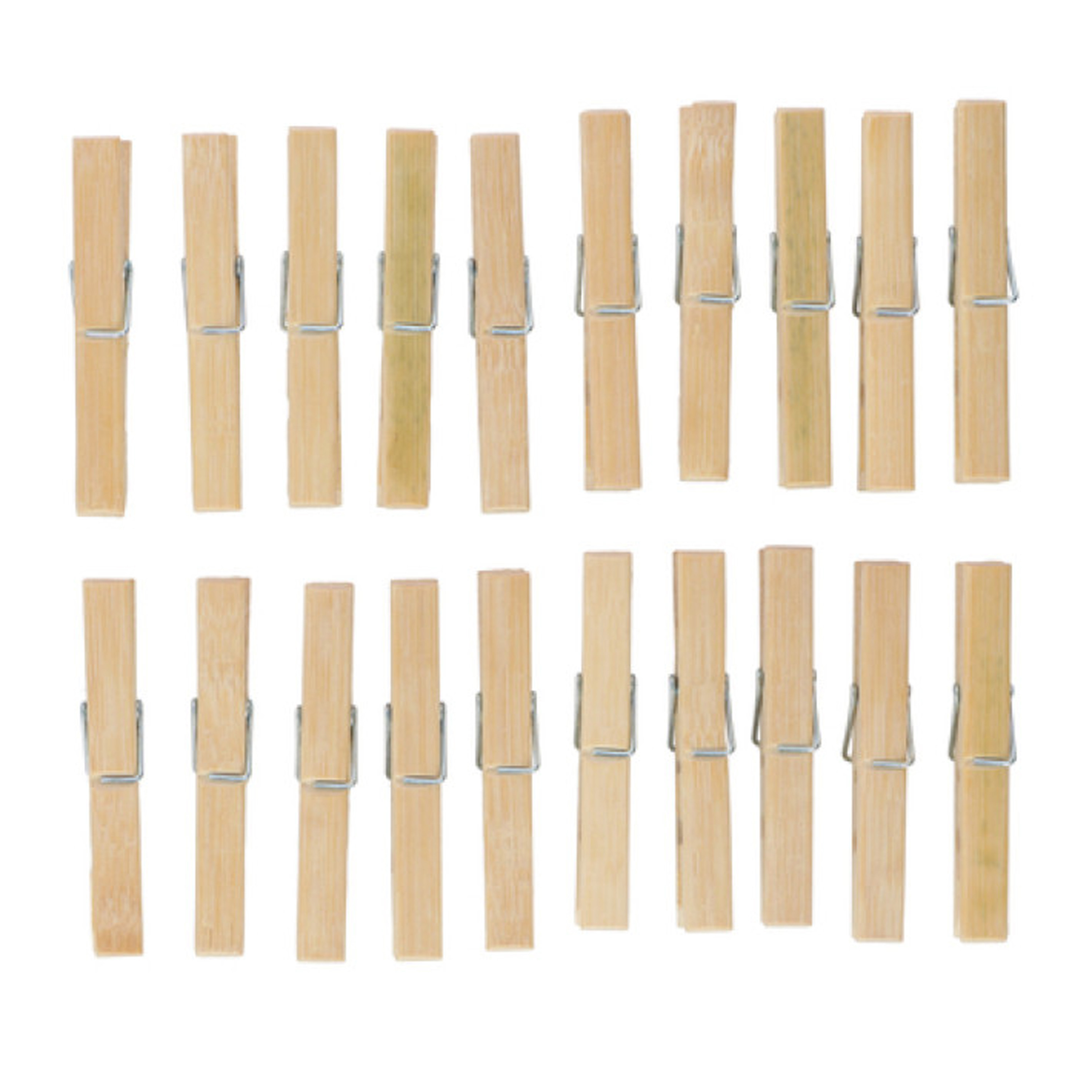 Bamboe wasknijpers - 20x - hout - 9 cm -