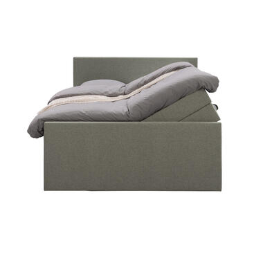 Boxspring met opbergruimte en voetbord Liv egaal - groen - 140x200cm - Leen Bakker