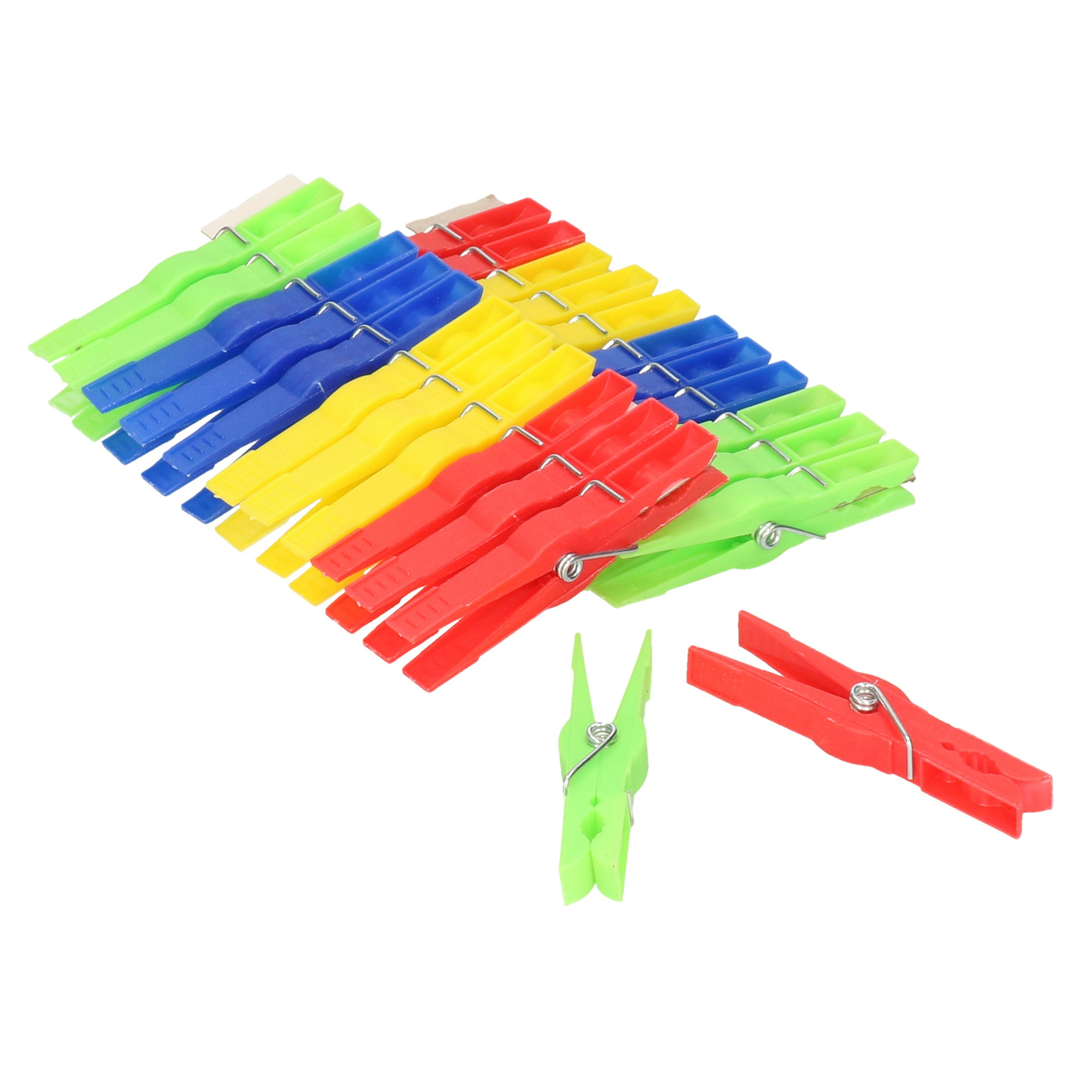 Kunststof wasknijpers - 24x - 4 kleuren per set - 8 cm -