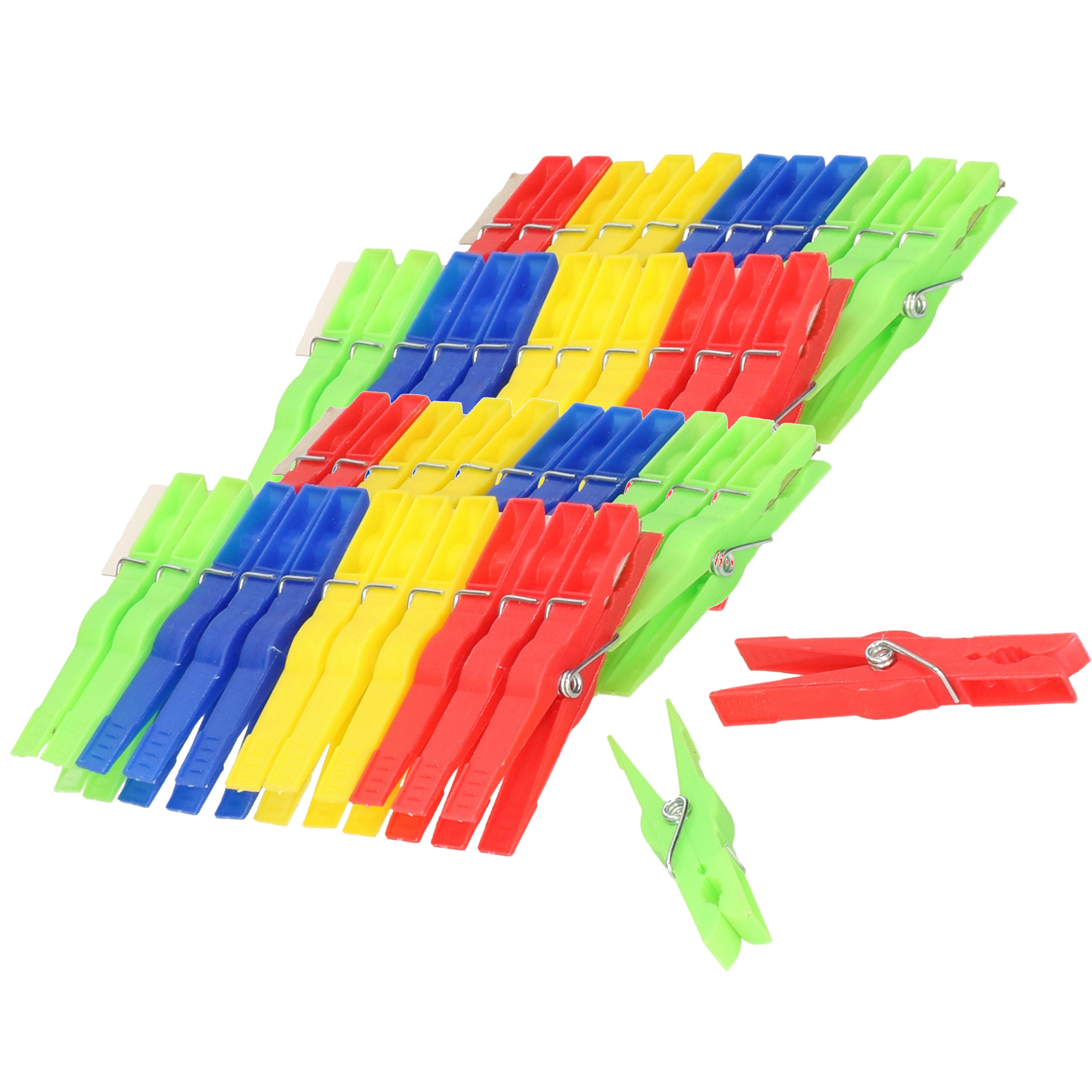 Kunststof wasknijpers - 48x - 4 kleuren per set - 8 cm -