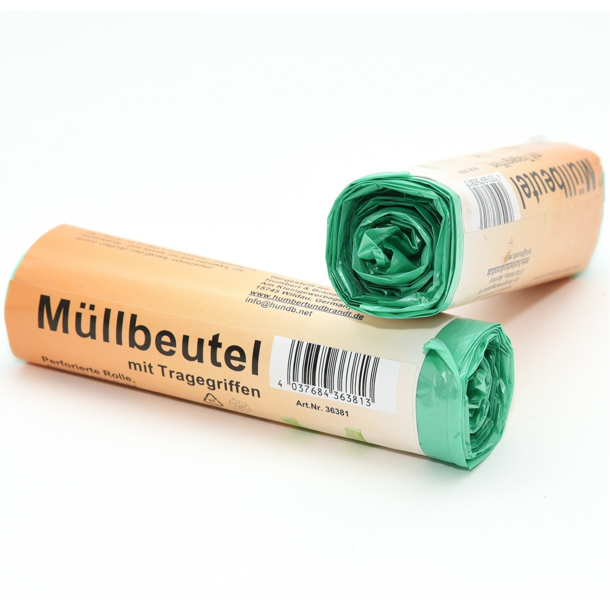 Afvalzakken/vuilniszakken - 45x - 30 liter - groen - incl. handvaten -