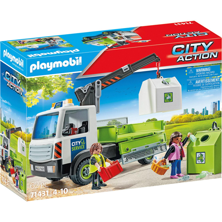 PLAYMOBIL City Action - Glasafvalwagen met container constructiespeelgoed 71431