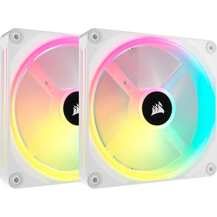 Corsair iCUE LINK QX140 RGB 140mm PWM Fans Starter Kit - Wit case fan 4-pins PWM fan-connector, Incl. controller